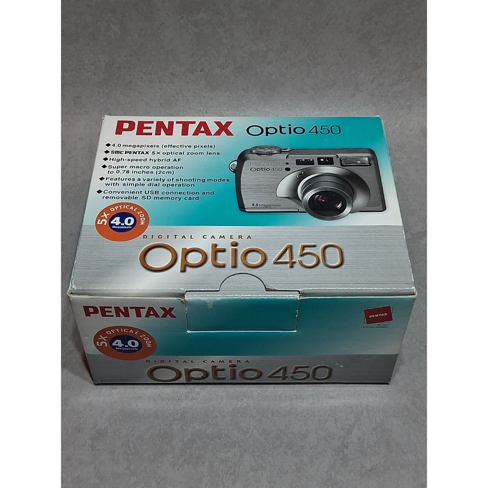 Pentax Optio 450 4.0MP Digital Camera New In Box With All Accessories